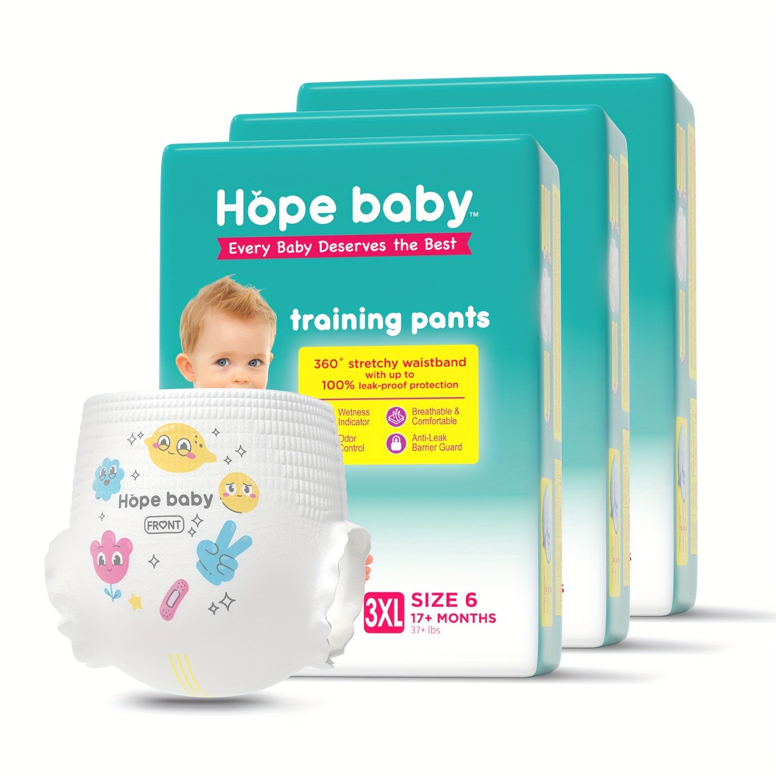 204 Count Baby Pull Ups 2T-3T (16-28 LBS), Premium Training Underwear, Baby Diapers Toddler Potty Training Pants, Hypoallergenic with Skin, Pack of 3, As Halloween, Chrismas Gift