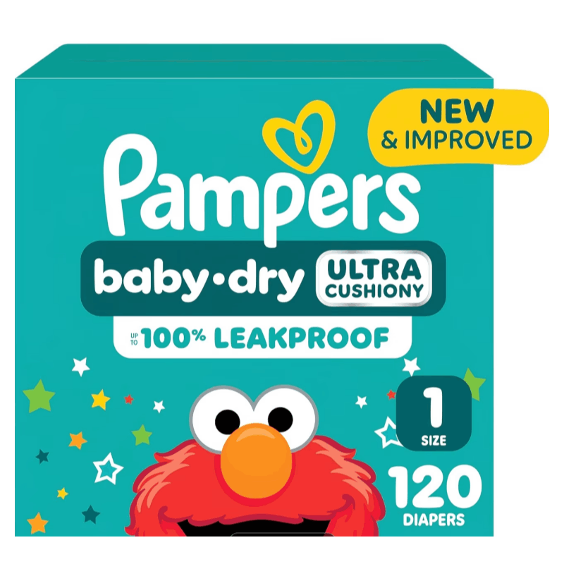 Pampers Swaddlers Diapers, Size 1, 96 Count