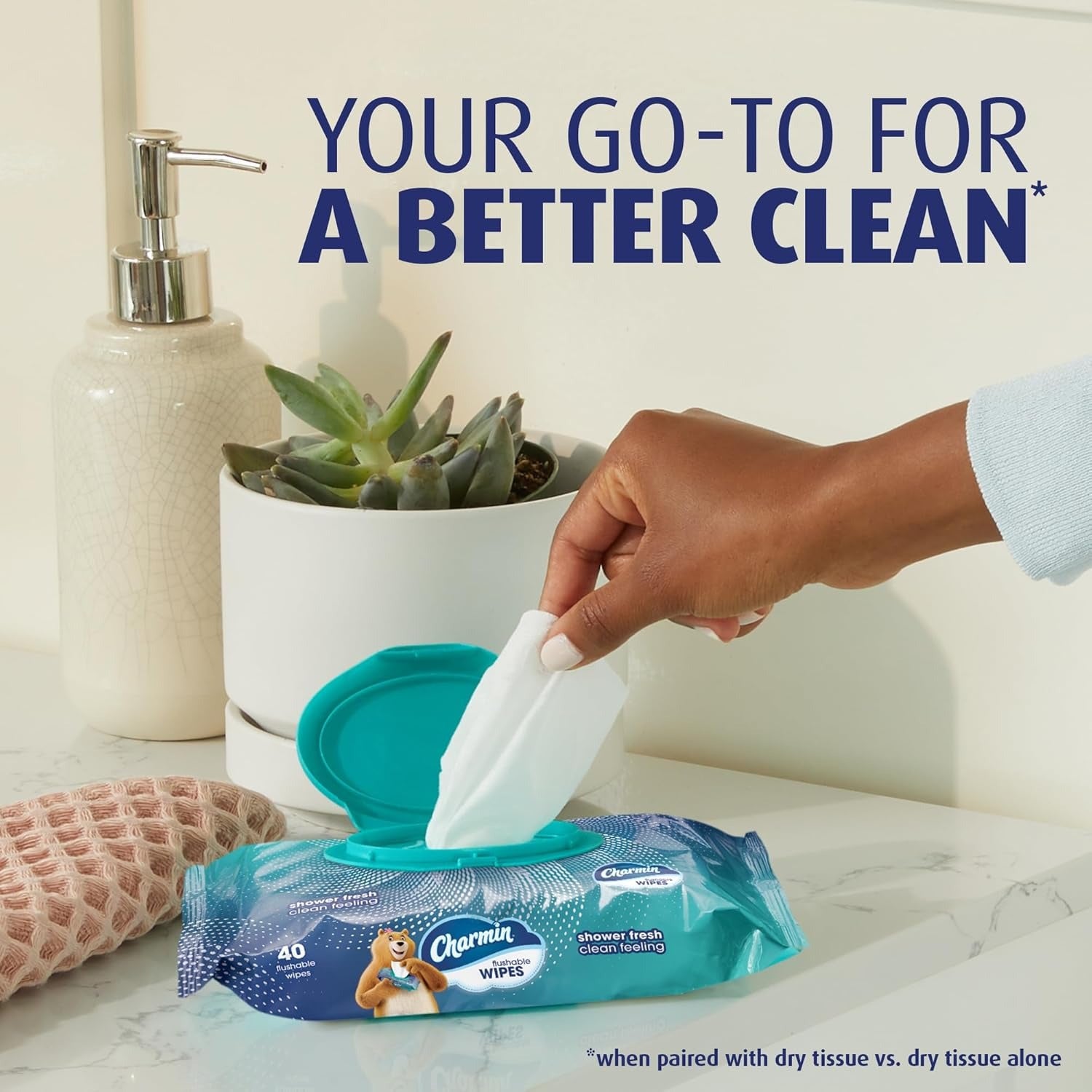 12 Packs of 40, Charmin Flushable Wipes, Total 480 Wipes, (Sold as 12 Pack)