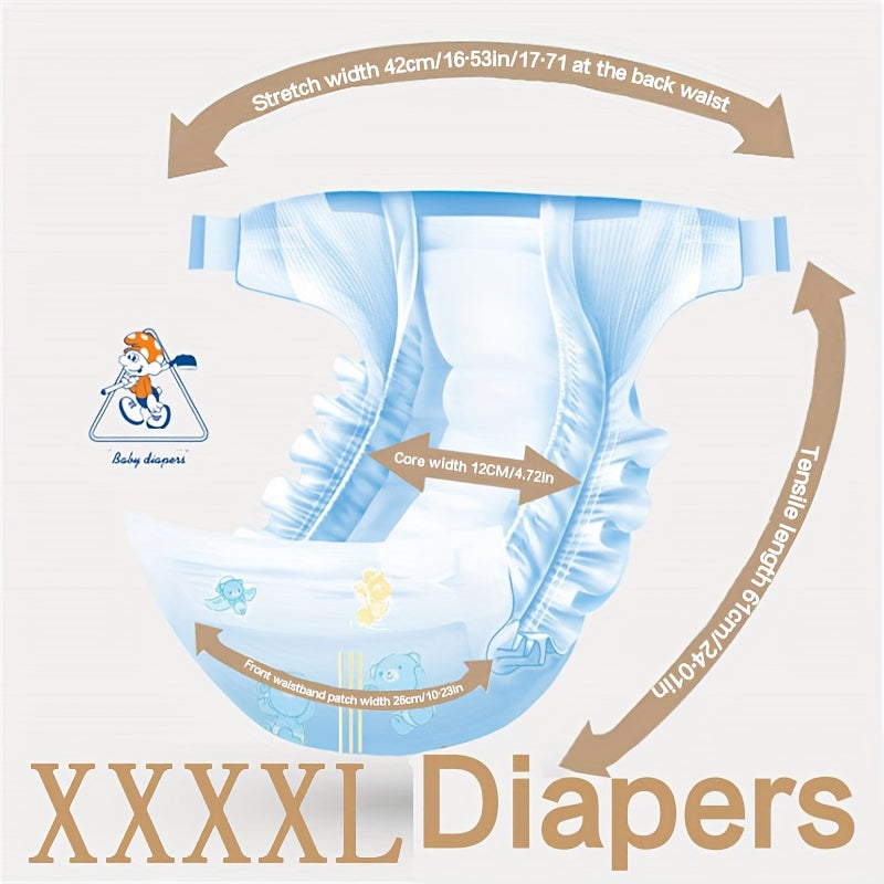 Cool Xiaoquan XXXXXXL Diapers for 40-110 Lbs (Boys and Girls), Plus Size 5XL for Chubby Babies, Adhesive-Type Children's Diapers, Youth Nighttime Diapers