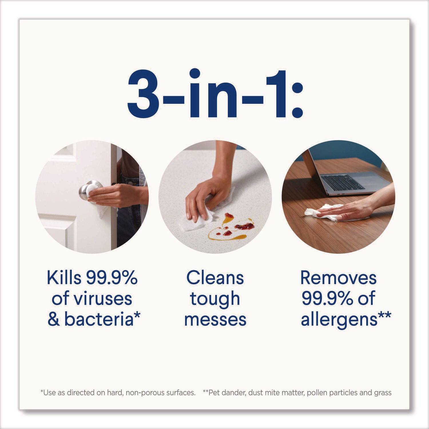 Case of 6 Clorox Disinfecting Cleaning Wipe Easy Pull Packs, 1-Ply, 8 x 7, Lemon Scent, 75 Towel Wipes per Individual Pack