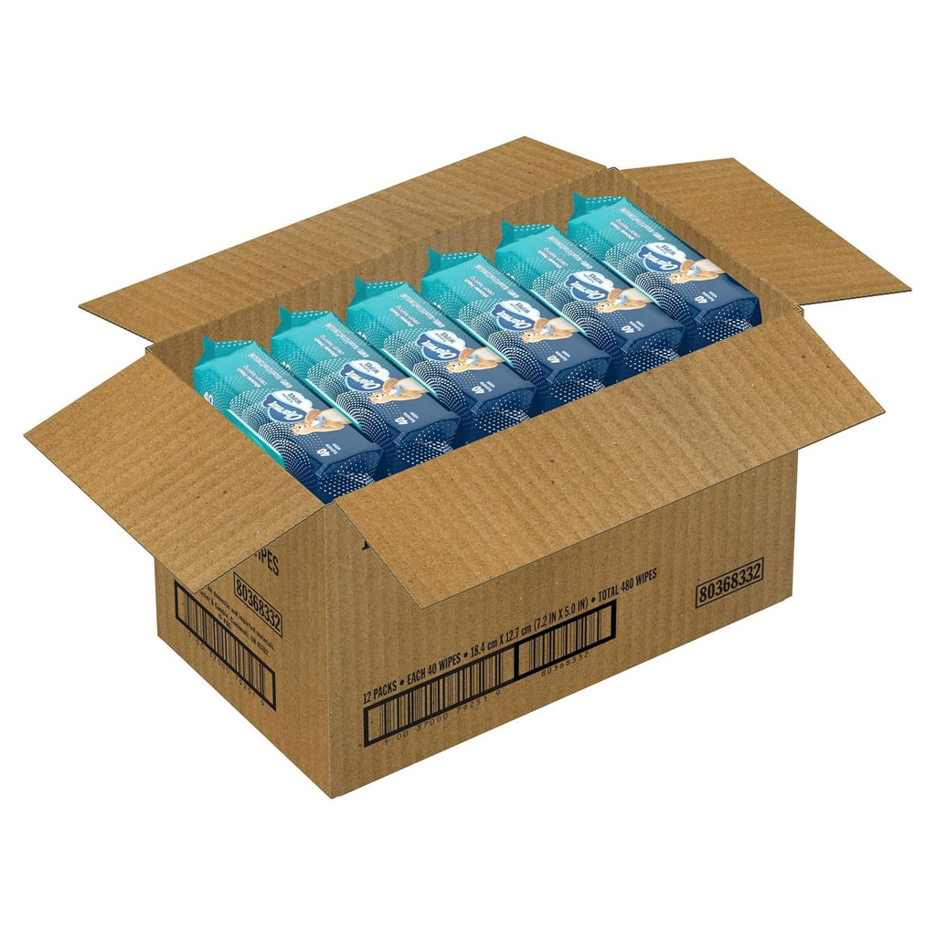 12 Packs of 40, Charmin Flushable Wipes, Total 480 Wipes, (Sold as 12 Pack)