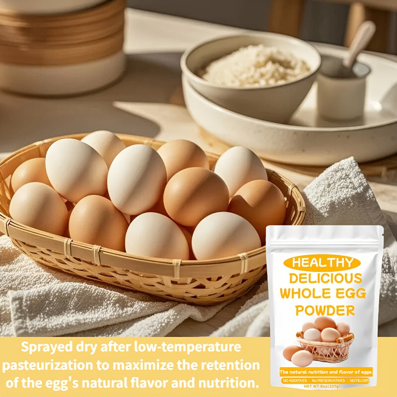 Say Goodbye to Fragile, Hard-To-Store Fresh Eggs! One Spoonful of Powder Equals One Egg, Allowing You to Enjoy The Nutrition of Eggs Anytime, Anywhere. Perfect for Baking, Cooking, Or Making Baby Food!