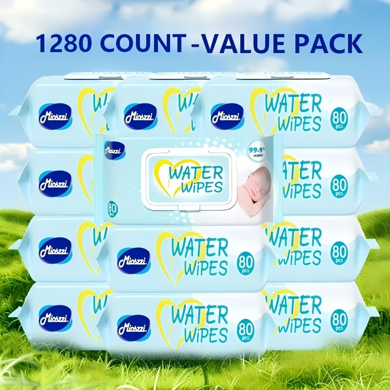 640\u002F1280 Count Baby Wet Wipes, Pure Water Formula, Alcohol And Fragrance-Free, Aloe Vera Soothing, Moisturizing Non-Drying, Gentle on Delicate Baby Skin, Safe for Daily Use