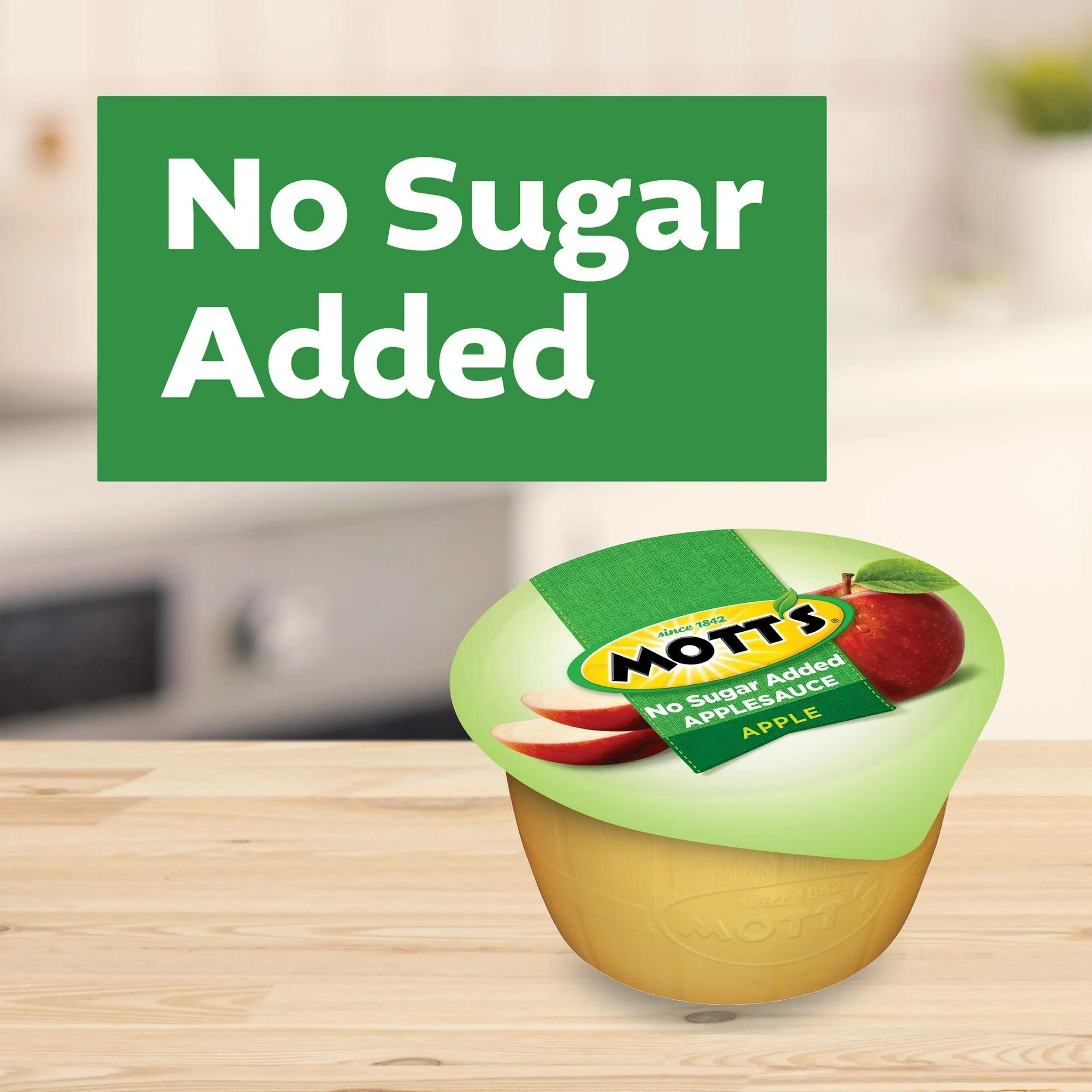 Mott's No Sugar Added Applesauce, 3.9 oz Cups, 6 Count (7 Pack)