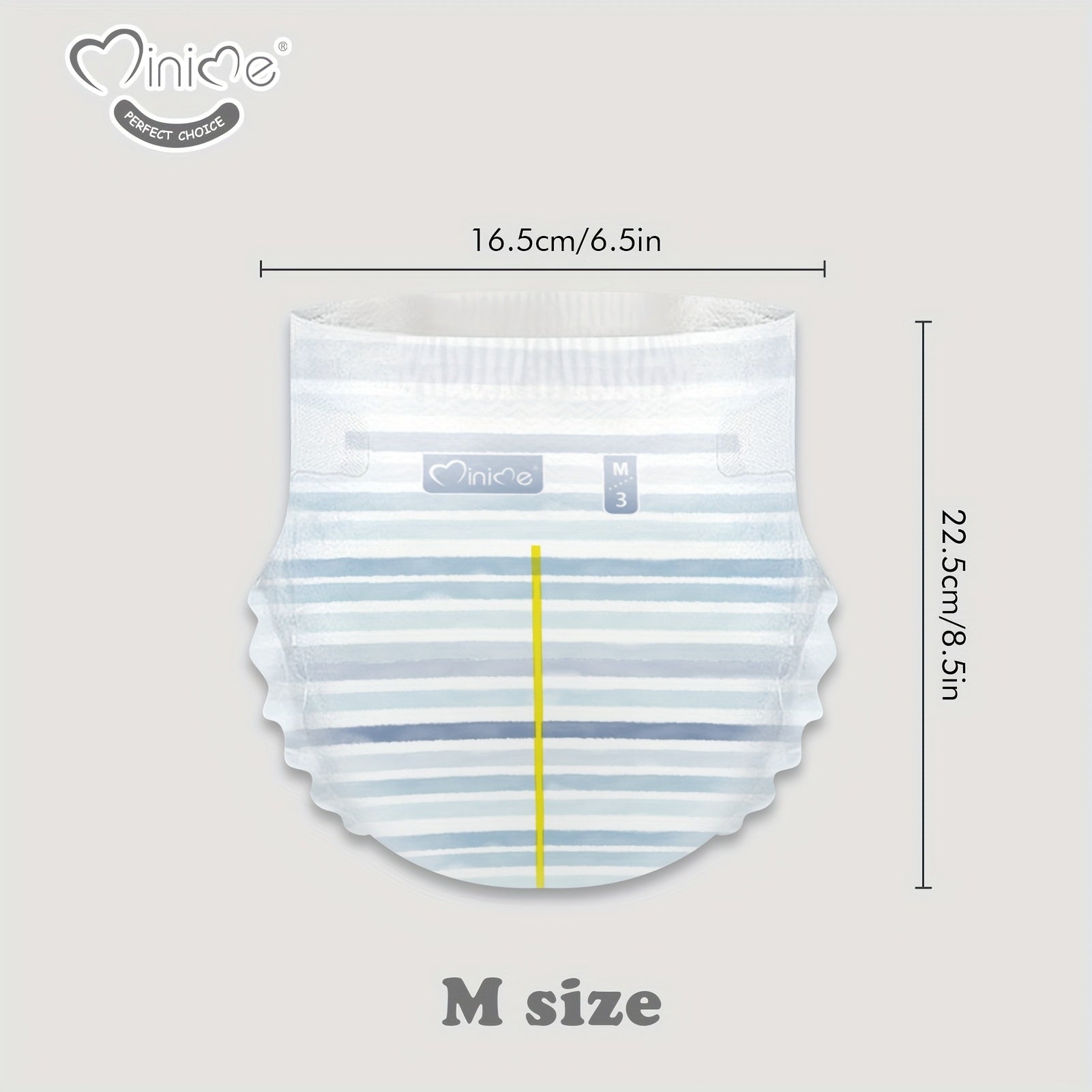 Minime Baby Diapers 6.61LB+, New Packaging, 3D Core, Double Elastic Waistband, Super Soft Premium Baby Nappies, Perfect Holiday Gift