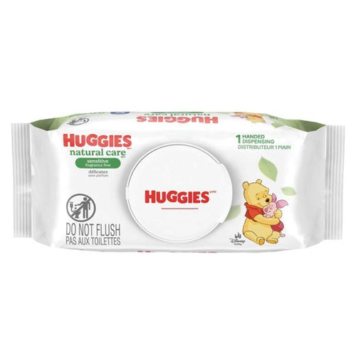 (Pack of 4) Huggies Natural Care Baby Wipes Unscented, 56 Count Flip-Top Pack
