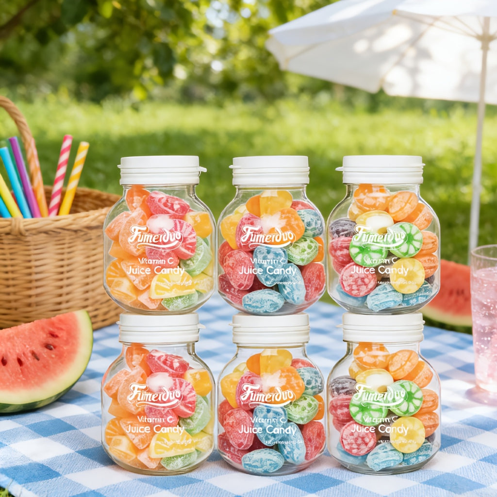6 Bottles of Vitamin C Fruit Juice Gummies - Mixed Flavor, Rich in Vitamin C, Balanced with Sweet And Sour, Fresh And Not Greasy, Chewy And Soft, Friendly to Children\u002FRecognition, Party\u002FGathering Sharing, Mother'S Day Gifts