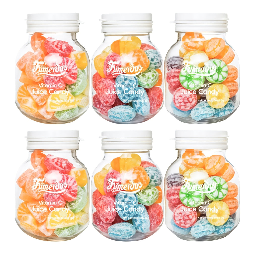 6 Bottles of Vitamin C Fruit Juice Gummies - Mixed Flavor, Rich in Vitamin C, Balanced with Sweet And Sour, Fresh And Not Greasy, Chewy And Soft, Friendly to Children\u002FRecognition, Party\u002FGathering Sharing, Mother'S Day Gifts