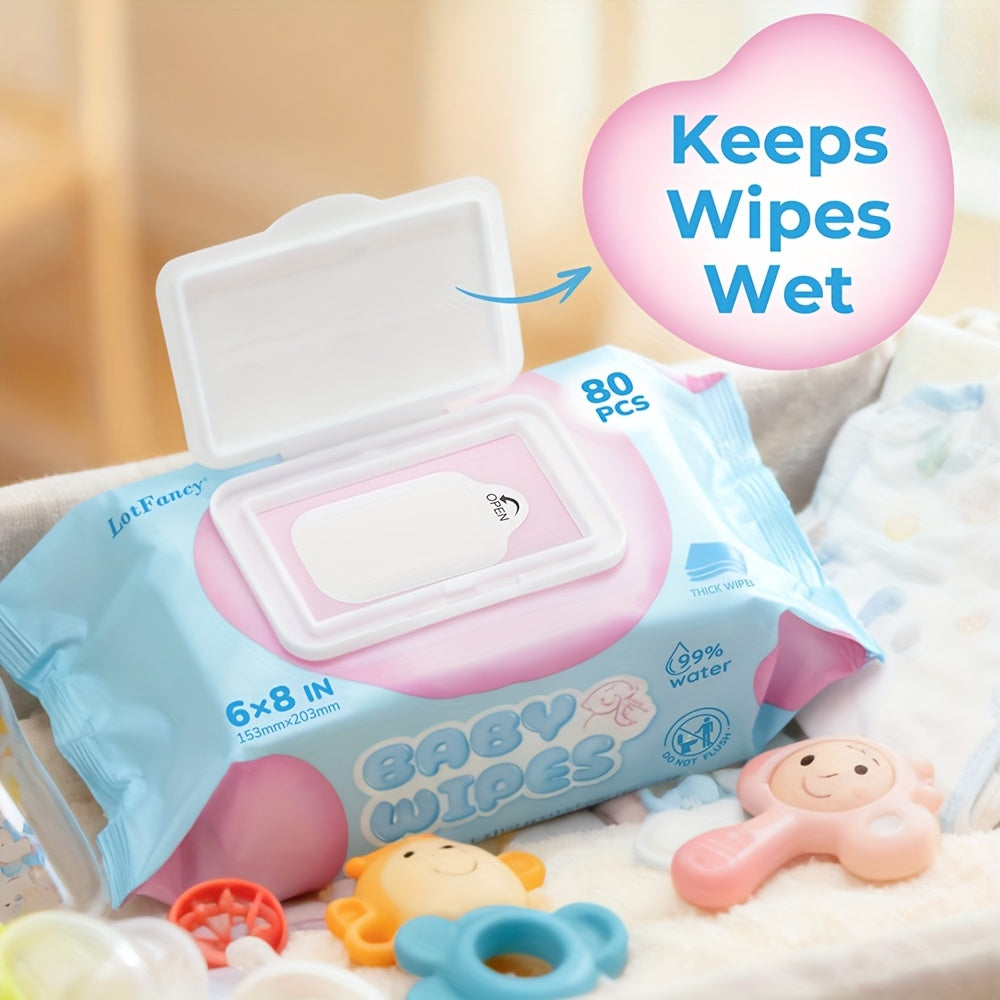 Pack Of 18, Sensitive Baby Wipes, Toddlers Children Infants Wet Wipes, Unscented, Hypoallergenic, 99% Purified Water, 18 Flip-Top Packs ( 80 Wipes\u002Fpack, 1440 Wipes Total)