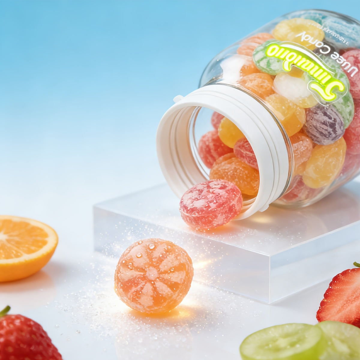 6 Bottles of Vitamin C Fruit Juice Gummies - Mixed Flavor, Rich in Vitamin C, Balanced with Sweet And Sour, Fresh And Not Greasy, Chewy And Soft, Friendly to Children\u002FRecognition, Party\u002FGathering Sharing, Mother'S Day Gifts