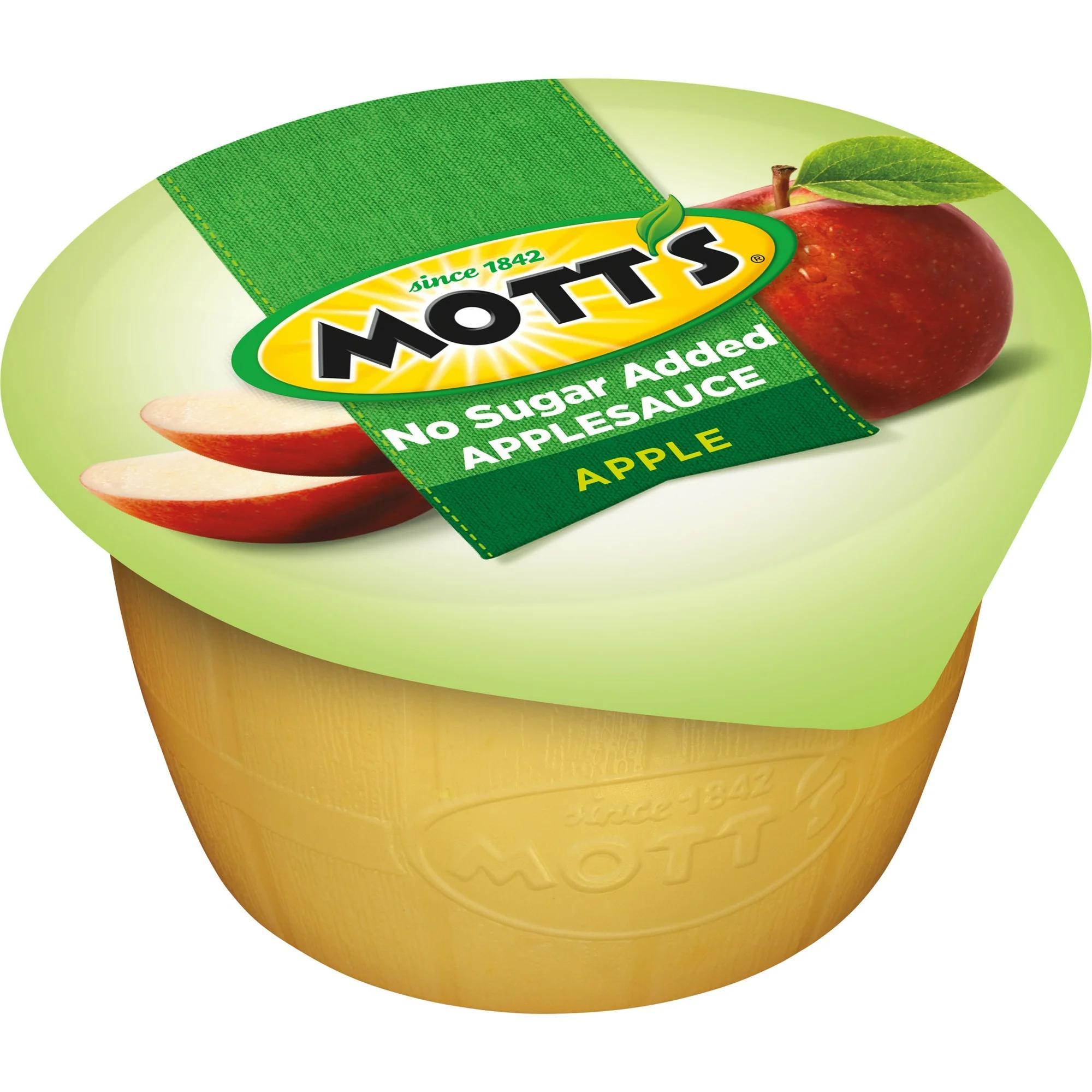 Mott's No Sugar Added Applesauce, 3.9 oz Cups, 6 Count (7 Pack)
