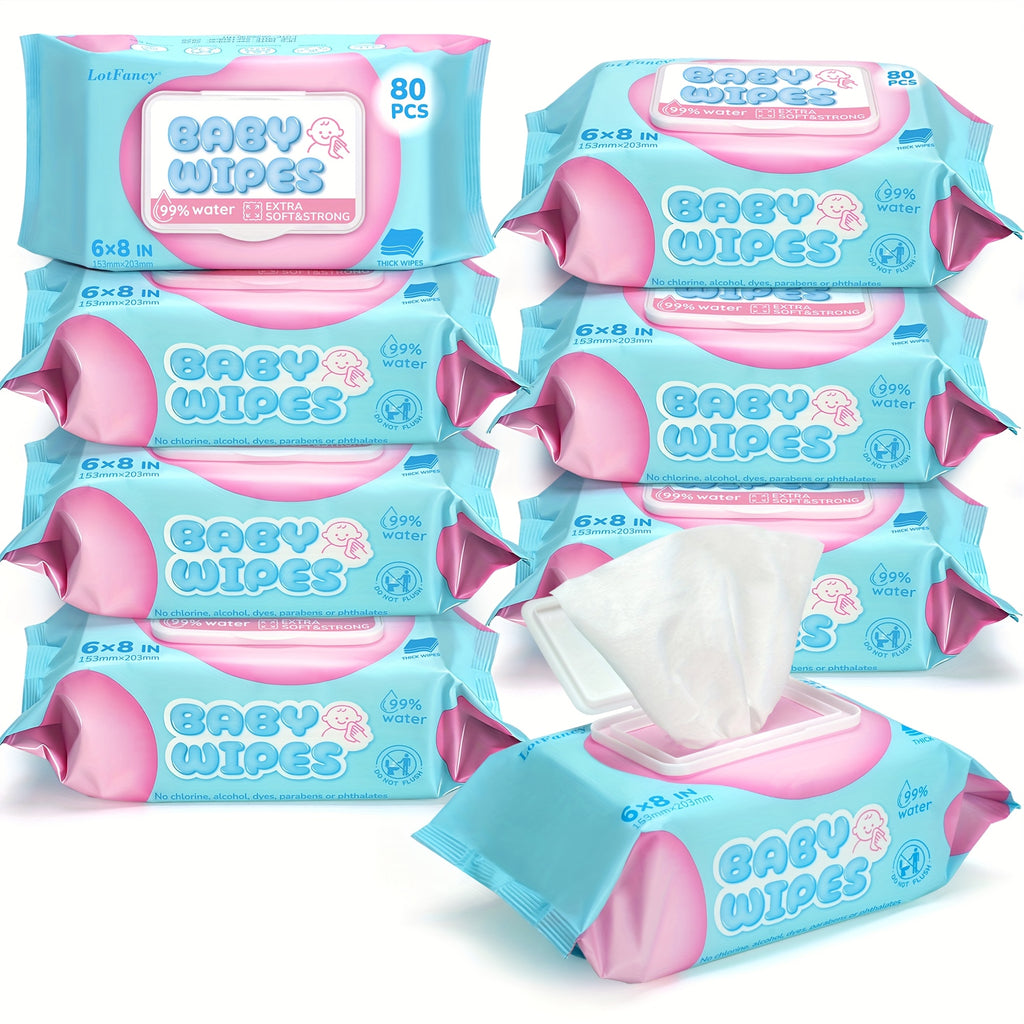 Pack Of 18, Sensitive Baby Wipes, Toddlers Children Infants Wet Wipes, Unscented, Hypoallergenic, 99% Purified Water, 18 Flip-Top Packs ( 80 Wipes\u002Fpack, 1440 Wipes Total)