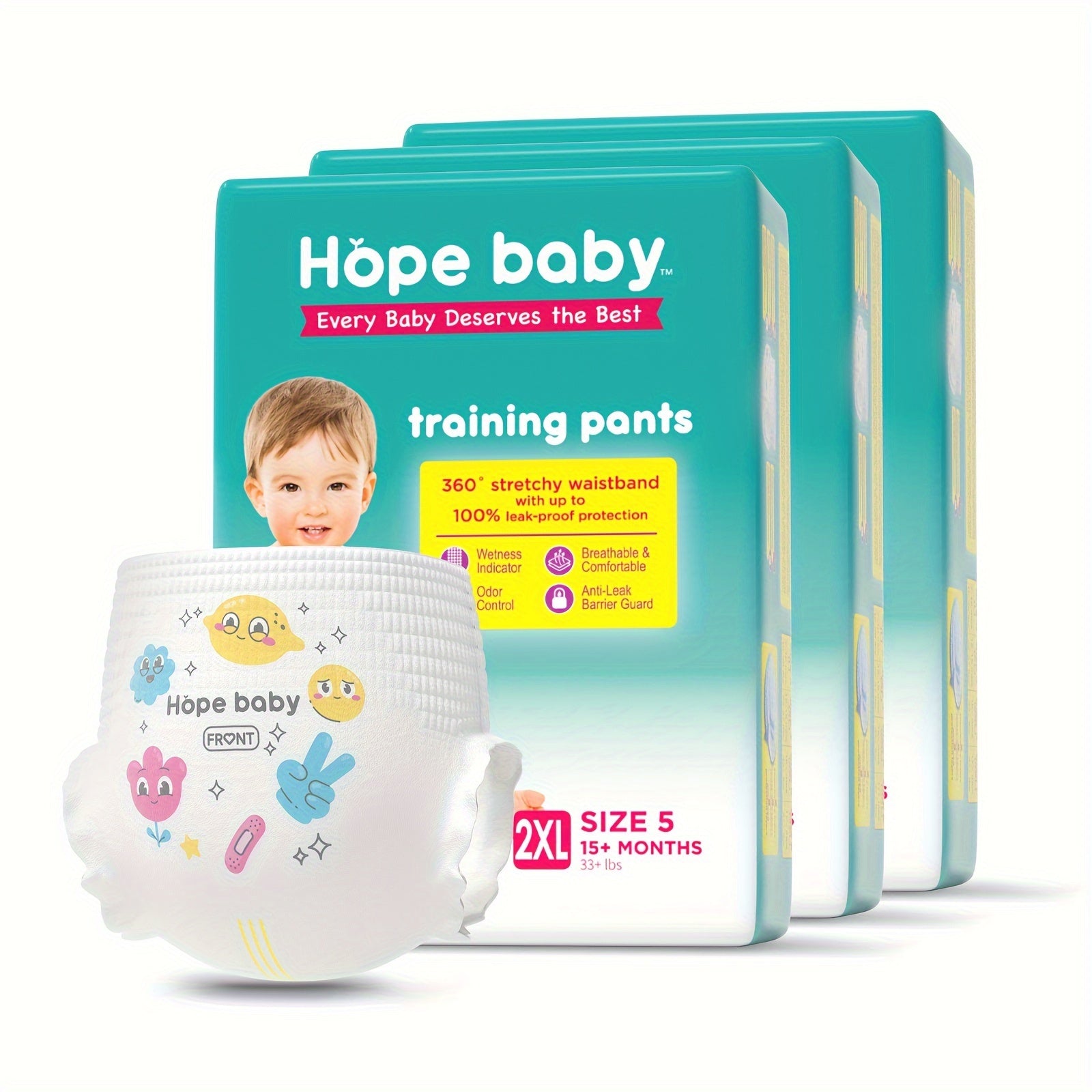 204 Count Baby Pull Ups 2T-3T (16-28 LBS), Premium Training Underwear, Baby Diapers Toddler Potty Training Pants, Hypoallergenic with Skin, Pack of 3, As Halloween, Chrismas Gift
