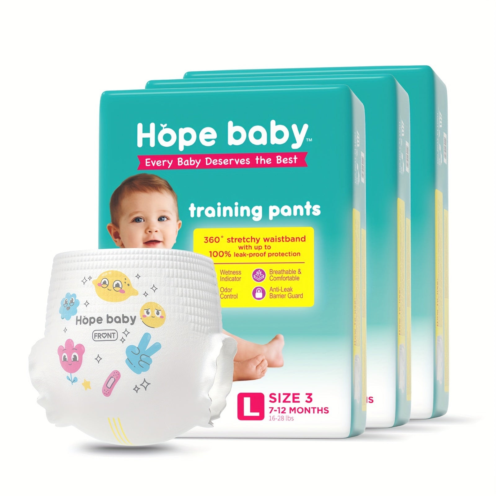 204 Count Baby Pull Ups 2T-3T (16-28 LBS), Premium Training Underwear, Baby Diapers Toddler Potty Training Pants, Hypoallergenic with Skin, Pack of 3, As Halloween, Chrismas Gift