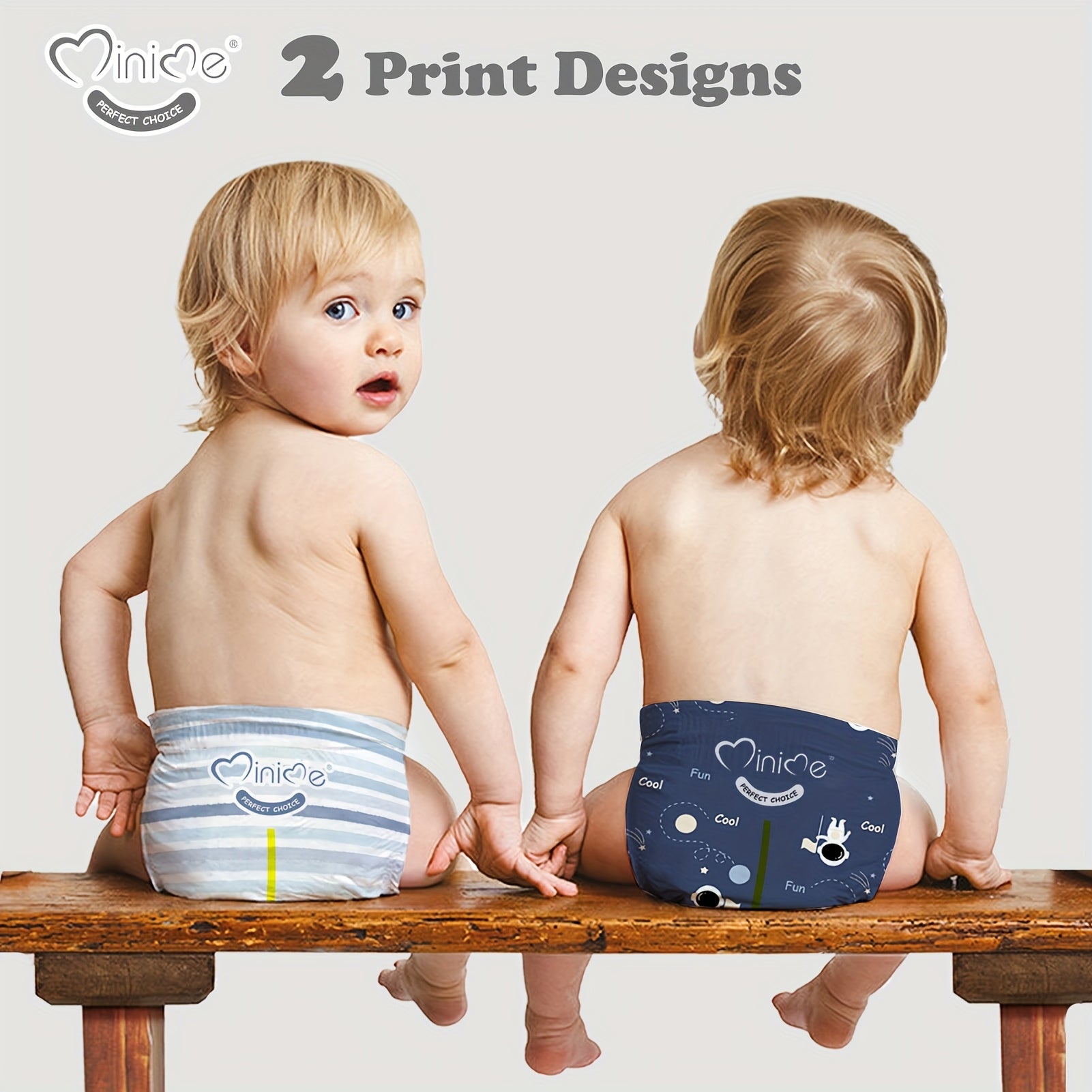 Minime Baby Diapers 6.61LB+, New Packaging, 3D Core, Double Elastic Waistband, Super Soft Premium Baby Nappies, Perfect Holiday Gift