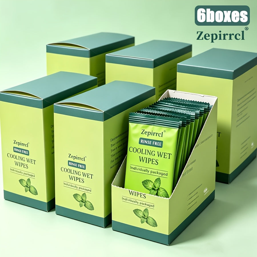 3\u002F6Boxes Disposable Boxed Cooling Wipes | Individually Wrapped Cooling Wipes | Soft And Gentle | Perfect for Wiping Away Sweat And Cooling Down During Summer Outdoor Activities | Convenient Packaging | Ideal for Fitness, Travel