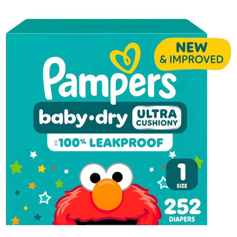 Pampers Swaddlers Diapers, Size 1, 96 Count