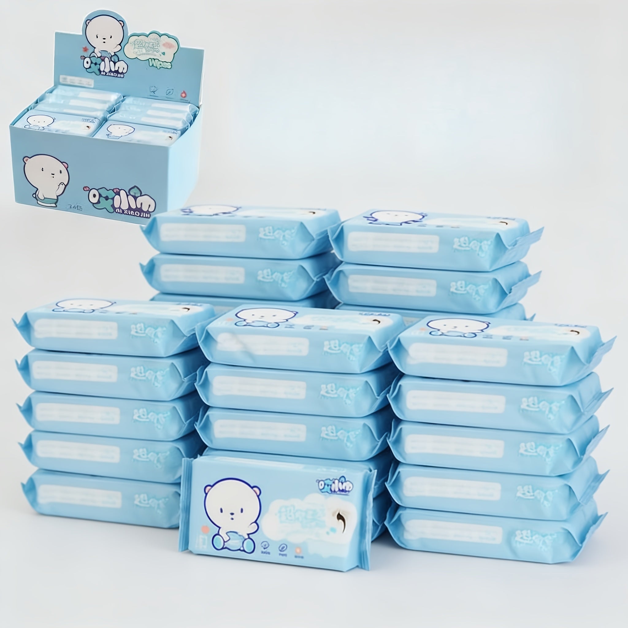 24 Packs Of 196pcs Portable Mini Wipes for Children, Students And Pets Removable Cleaning And Hygiene Wipes