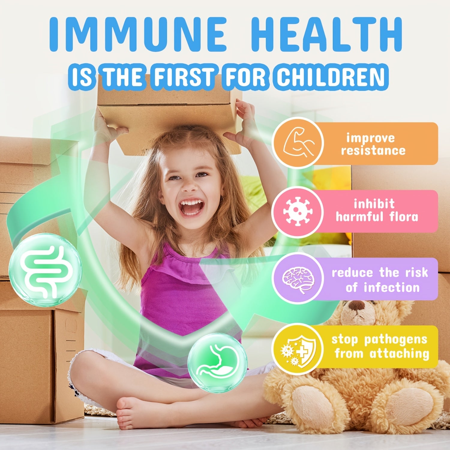 NATURE TARGET Toddler & Kids Probiotic Powder | 8 Clinically Proven Strains, 5B CFU, 200Mg Prebiotics | Aids Digestion, Balances Gut Flora | Tasteless, Easy-To-Dissolve | 30-Day Supply (1 Packet\u002FDay) | Local Warehouse
