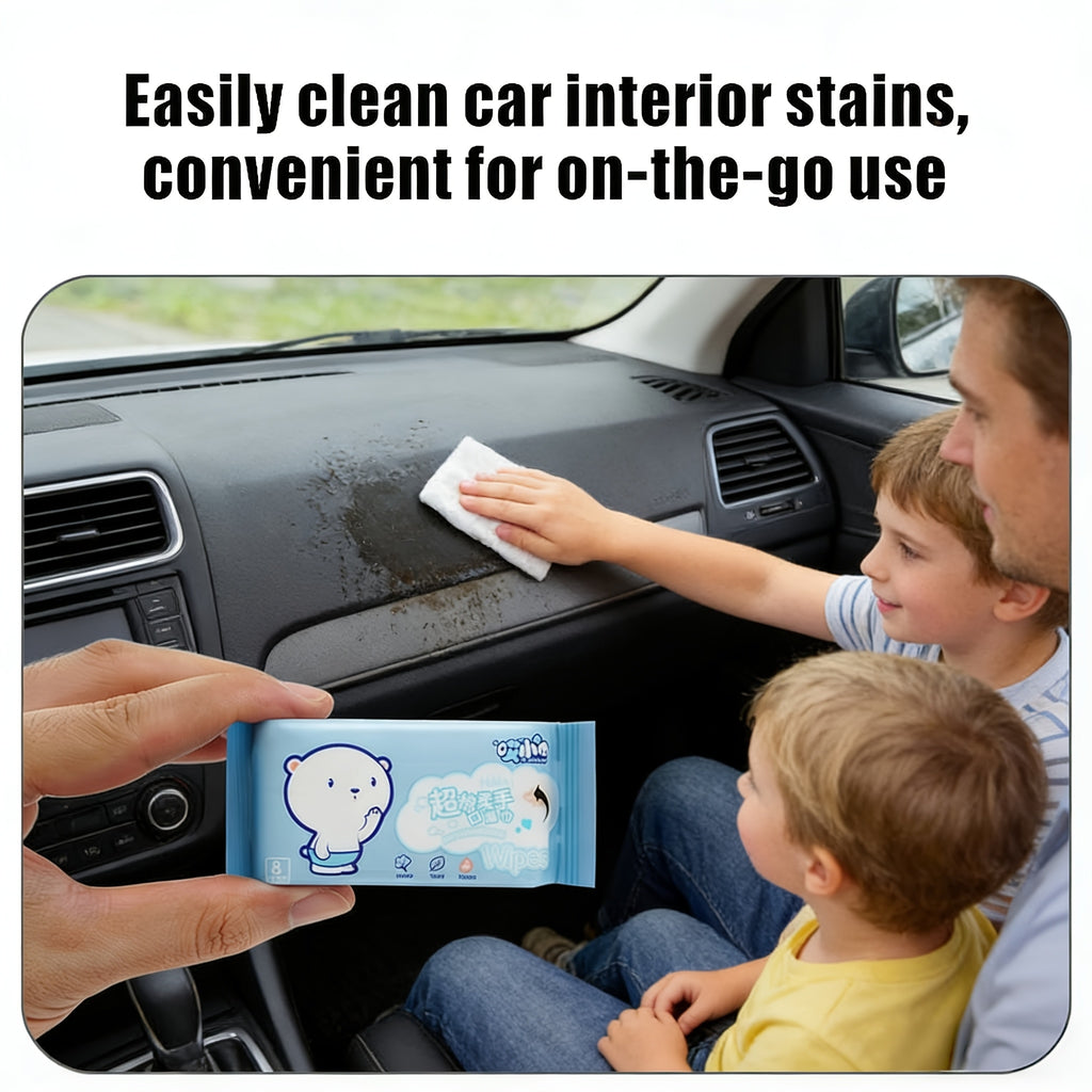 24 Packs Of 196pcs Portable Mini Wipes for Children, Students And Pets Removable Cleaning And Hygiene Wipes